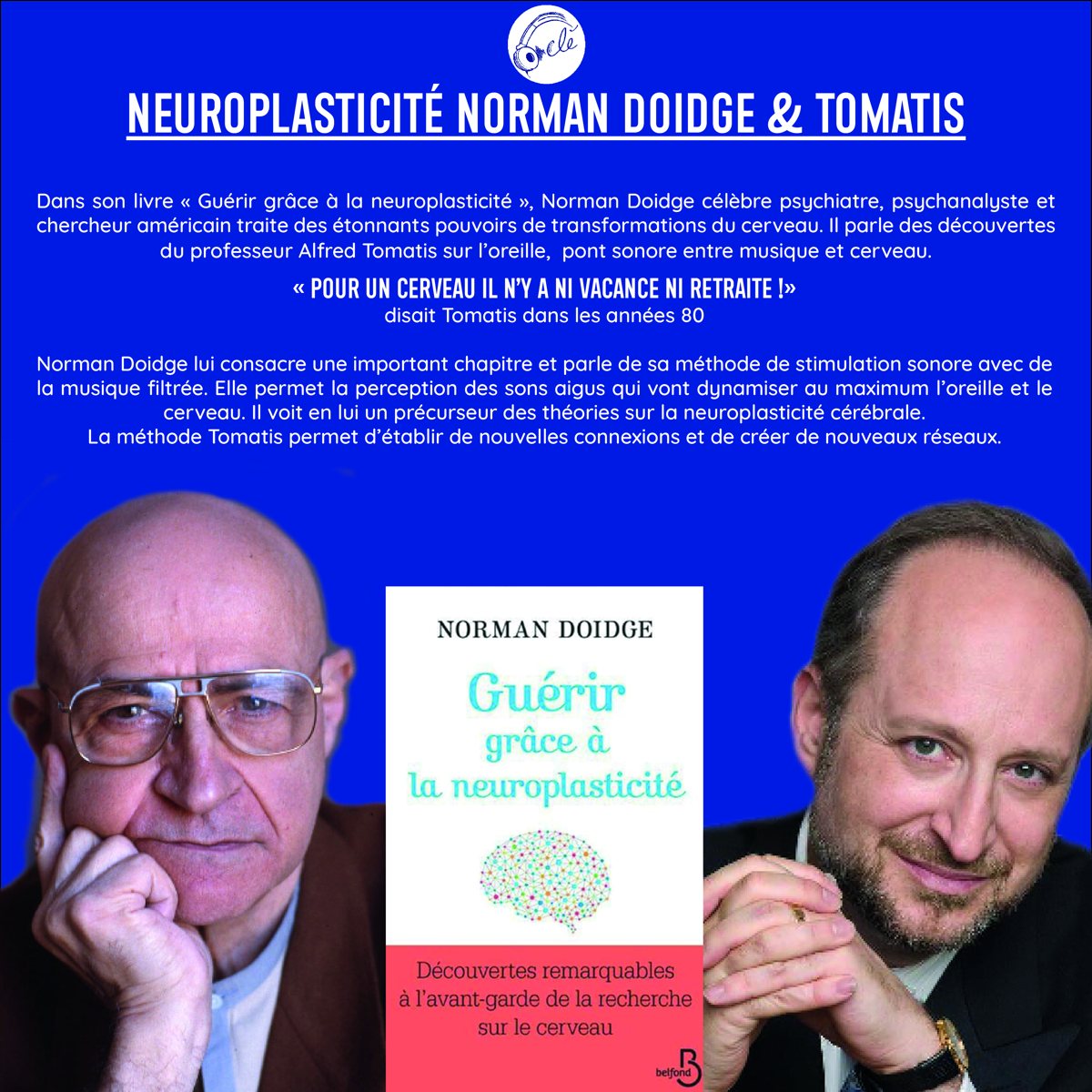 Norman Doidge et la couverture de « Guérir grâce à la neuroplasticité »
